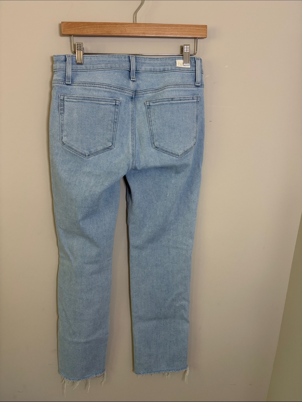 Paige Jean Amber Billie Raw Hem Straight Leg Light Wash Designer Sz 29 - Picture 5 of 10